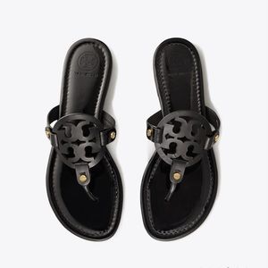 Tory Burch Miller Sandals Black Patent Leather
